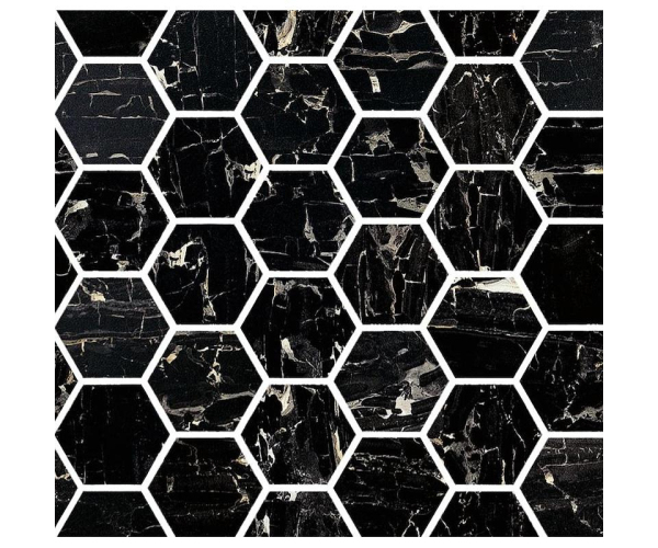 Dlažba jako kámen Fioranese Prestige Mosaico EXA Portoro Effect 30x30 Luc. Rett. - černá