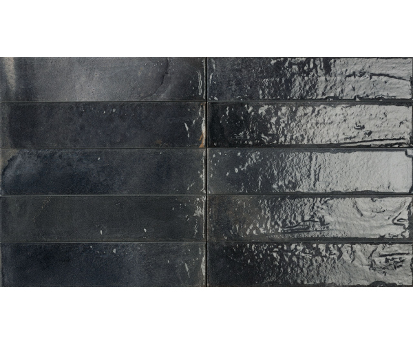 Dlažba jako cihla CIR City Black 6,5x29 Luc. - černá
