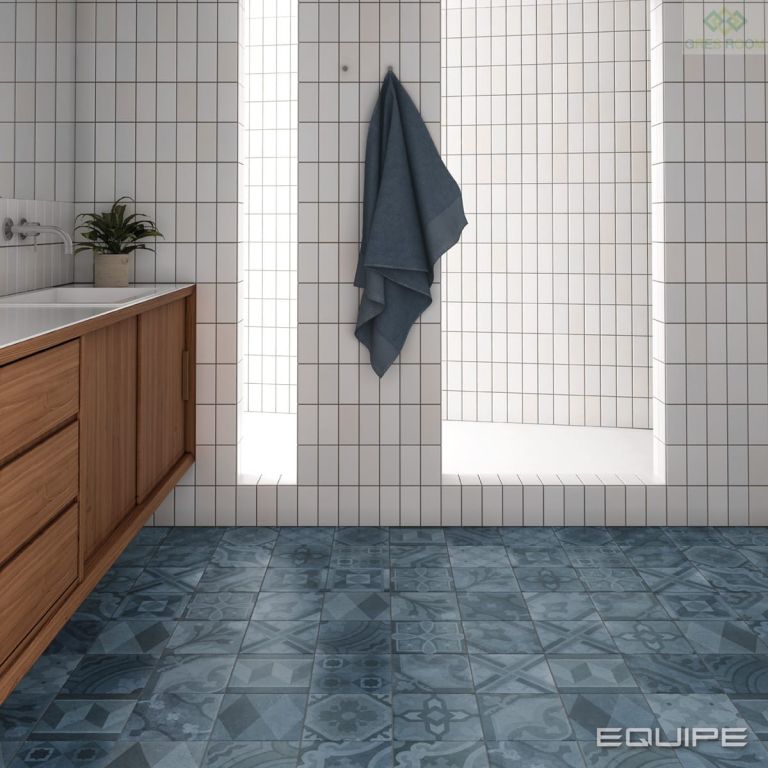 Realizace Dekorovaná dlažba Equipe Antiqua Encants Blue 20x20