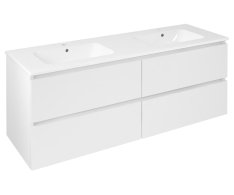 Sapho Ezara Dvojumyvadlová Skříňka 140x55x46cm, Bílá Lesk