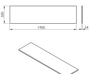 Sapho Plato Deska Rockstone 1900x24x500mm, Bílá Mat