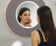 Sapho Lumiro Strip Kulaté Zrcadlo S Led Osvětlením V Rámu ø 90cm, Agila