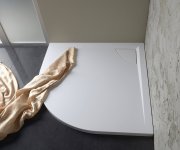 Polysan Lussa Sprchová Vanička Z Litého Mramoru Se Záklopem, čtvrtkruh 90x90cm, R550