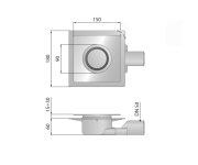 Omp Tea Tirana Podlahová Vpust Boční 150x150mm, Dn50, Chrom