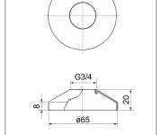 Růžice K Vodovodním Bateriím 3/4" X 20 Mm, Průměr 65 Mm 05530-20