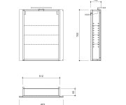 Sapho Greta Galerka S Led Osvětlením, 60x70x14cm, černá Mat
