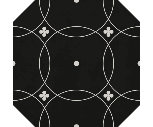 Retro dlažba Cevica Tender Dec.1 Black&white 20x20
