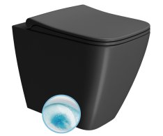 Gsi Nubes Wc Mísa Stojící, Swirlflush, 35x52cm, Spodní/zadní Odpad, černá Dual-mat