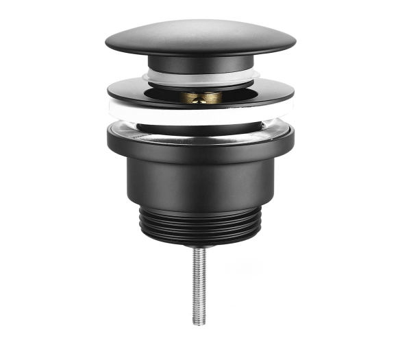 Sapho Umyvadlová Výpust 5/4“, Click-clack, Velká Zátka, 10-55mm, černá Mat