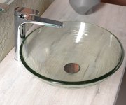 Sapho Ripple Skleněné Umyvadlo Na Desku ø 42cm, čirá S Motivem