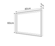Sapho Sort Zrcadlo S Led Osvětlením 60x80cm, černá Mat