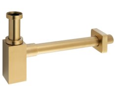 Sapho Umyvadlový Sifon 5/4", Odpad 32mm, Hranatý, Zlato Mat
