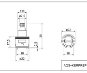 Náhradní Keramický Přepínač Pro Baterie Dak10100cd, Dak10110cd, Dakb10100cd AQS+KERPREP-3