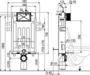 Předstěnový instalační modul W II - WC modul W II/100 k obezdění X01702