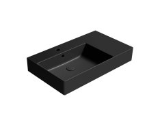 Gsi Kube X Keramické Umyvadlo 80x47cm, S Odkládací Plochou Vpravo, černá Mat