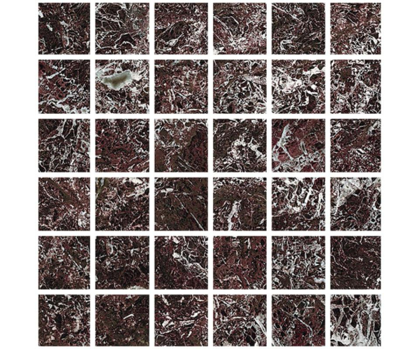 Mozaika jako kámen Fioranese Marmorea Intensa Rosso Levanto MOSAICO 30x30 (5x5) Luc. Rett. - vínová