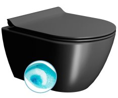 Gsi Pura Závěsná Wc Mísa, Swirlflush, 36x50cm, černá Dual-mat