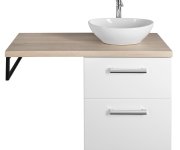 Aqualine Vega Sestava Koupelnového Nábytku, š. 97,5 Cm, Bílá/dub Platin