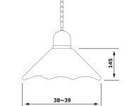 Sapho Lampedusa Závěsné Svítidlo E27, 60w, 230v, Ip21, Keramické Stínítko 39cm, Mosazný řetěz