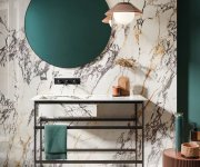 Dlažba jako mramor Flaviker Supreme Treasure Corchia Gold 60x120 Lux. Rett. - bílá