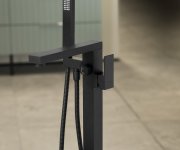 Sapho Cubemix Vanová Baterie S Připojením Do Podlahy, černá Mat