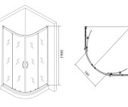 Gelco Akce čtvrtkruhová Sprchová Zástěna 900x900x1900mm, Sklo Brick