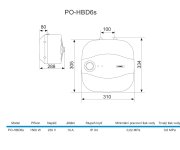 Zásobníkový Tlakový Ohřívač Vody, Objem 6 Litrů, Příkon 1,5 Kw, Spodní PO-HABD6S
