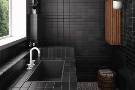 Černý interiér se dřezem - Equipe Matelier Volcanic Black