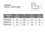 Koleno Vnější/vnitřní Závit - Pochromovaná Mosaz - 3/8" 07652CR38
