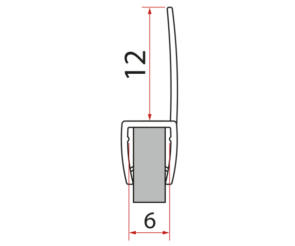 Gelco Svislé Těsnění Mezi Skla 6mm, Délka 2000mm