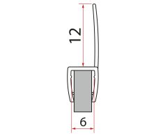 Gelco Svislé Těsnění Mezi Skla 6mm, Délka 2000mm