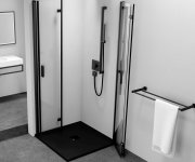 Polysan Zoom Black čtvercový Sprchový Kout 900x900mm, Rohový Vstup