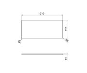 Sapho Lorea Deska Rockstone 121x1,2x52,5cm, Black Attica