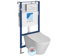 Sapho Avva Závěsné Wc Rimless S Podomítkovou Nádržkou A Tlačítkem Schwab, Bílá