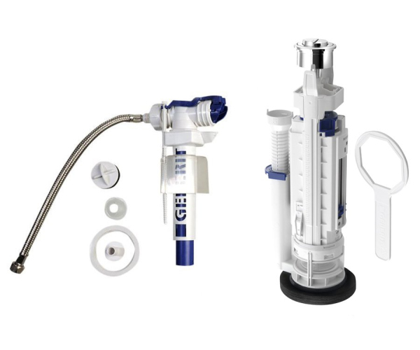 Kerasan Splachovací Souprava S Dual Tlačítkem, Boční Napouštění 3/8", Chrom