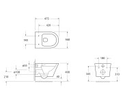 Sapho Paco Short Závěsná Wc Mísa, Rimless, 36x47,5cm, Bílá