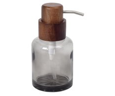 Sapho Figo Dávkovač Mýdla Na Postavení 300ml, Kouřové Sklo/dřevo
