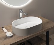 Sapho Thin Umyvadlo Na Desku, Rockstone, 55x35cm, Bílá Mat/agila