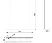 Aqualine Korin Strip Zrcadlo S Led Osvětlením 50x70x12cm, Dub Platin
