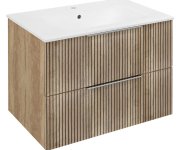 Sapho Set Koupelnová Skříňka Cirasa Strip 70cm S Umyvadlem A Led Zrcadlem, 2x Zásuvka, Dub Alabama