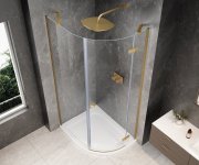 Polysan Globe Gold Matt čtvrtkruhový Sprchový Kout 800x1000mm, čiré Sklo, Pravé