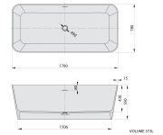 Polysan Leyla Volně Stojící Vana, Solid Surface 170x78x55cm, Bílá Mat