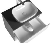Aqualine Altair Skříňka S Deskou 68 Cm, Bílá/antracit Břidlice