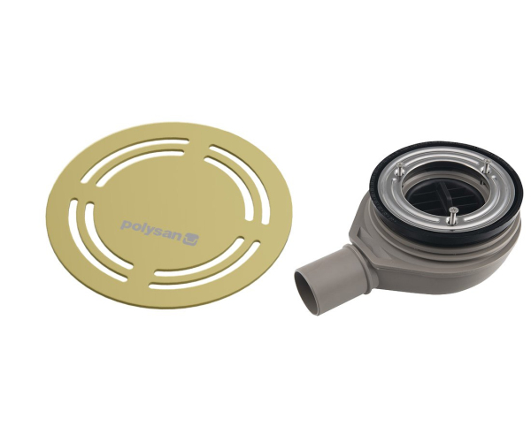 Polysan Flexia Vaničkový Sifon, Průměr 90mm, Dn40, Kruhová Krytka Zlato