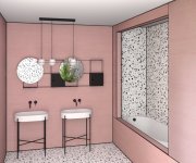 Dlažba jako terrazzo APE Carmen Trendy Black 20x20