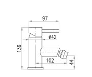 Bidetová baterie s výpustí SEINA METAL GREY - kartáčovaná 3/8" SE945.0KMGK