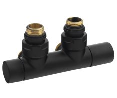 Sapho Twin Black Připojovací Sada Ventilů Pro Středové Připojení, černá Mat