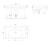 Cerastyle Brand Keramické Umyvadlo 80x45cm, Bílá