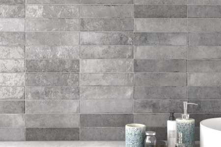 Šedý retro obklad do koupelny Equipe Tribeca Grey Whisper