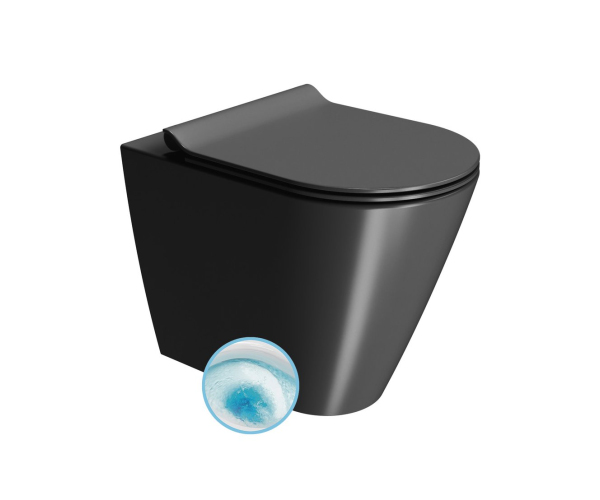 Gsi Kube X Wc Mísa Stojící, Geniusflush, 36x55cm, Spodní/zadní Odpad, černá Dual-mat